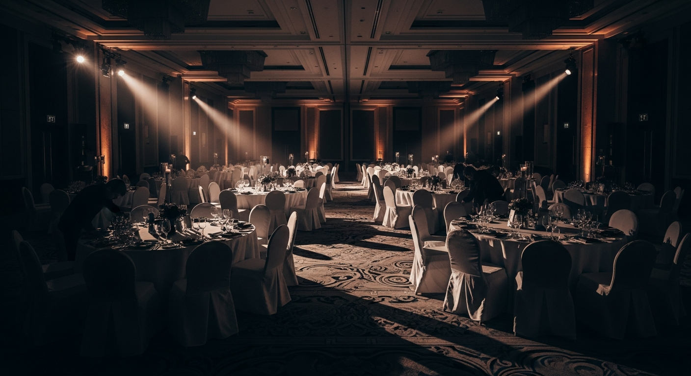 Event vendor management meeting with caterers and suppliers reviewing contracts