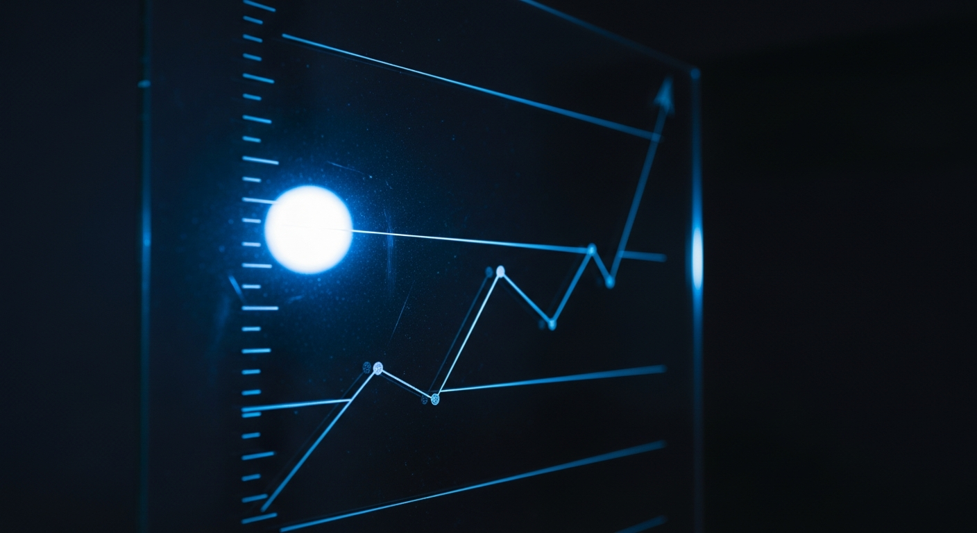 Backlit glass growth chart with upward trends — comparing growth marketing and traditional marketing agency approaches