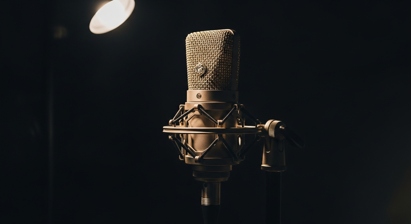 Editorial vintage microphone detail
