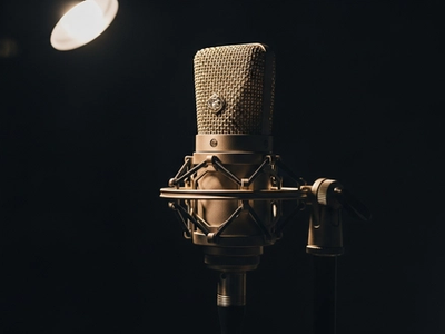 Editorial vintage microphone detail