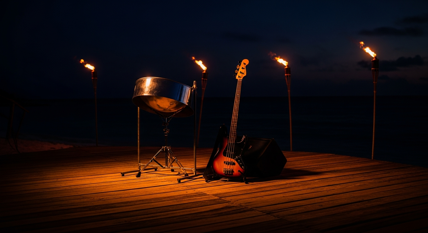 Reggae and dancehall music promotion with Caribbean instruments