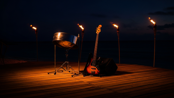 Reggae and dancehall music promotion with Caribbean instruments