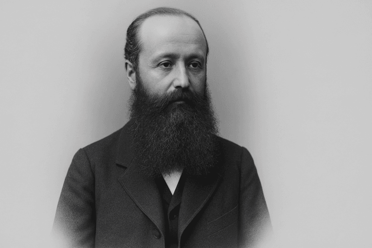 Vintage photo of Helly Hansen with a beard, formal attire.