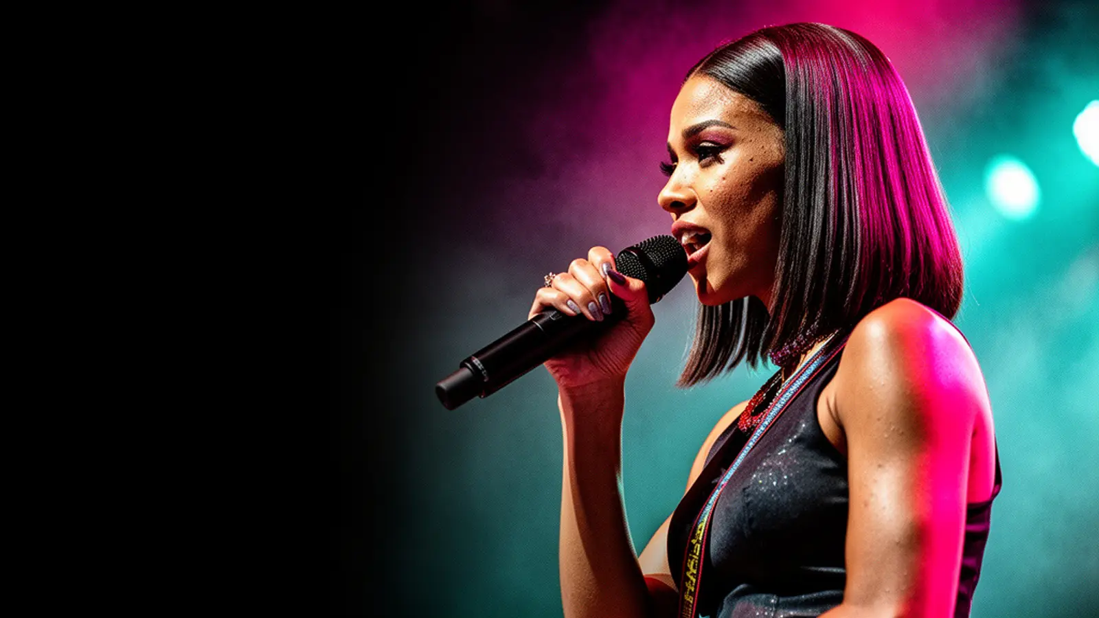 Recording artist performing on stage
