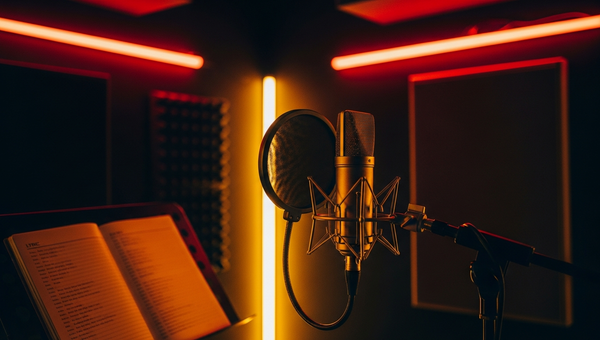 Hip hop music promotion with urban studio and microphone