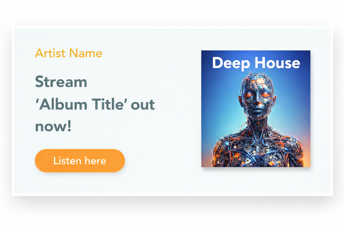 Music website exposure campaign ad example showing artist promotion