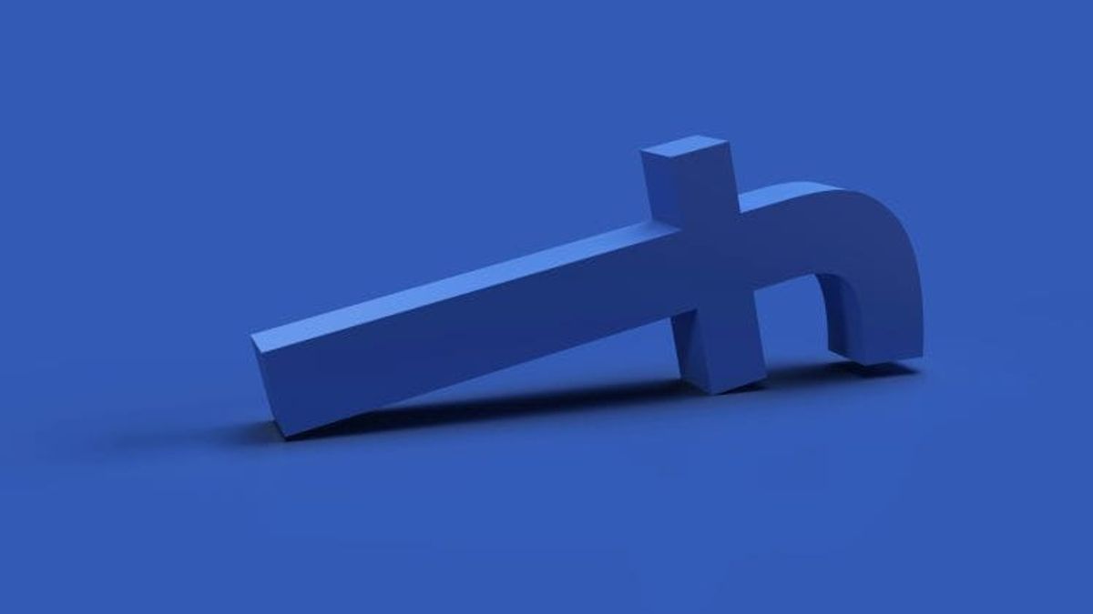 3D blue Facebook logo tilted