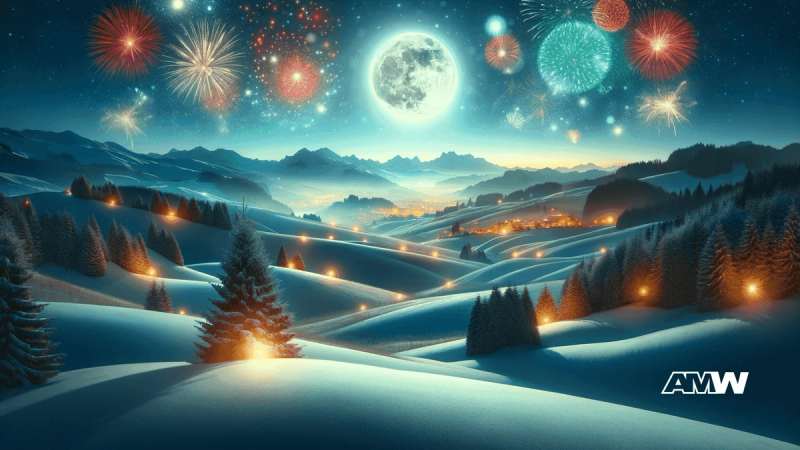 Professional concept illustration for embracing the new year: a celebration of beginnings and bright futures