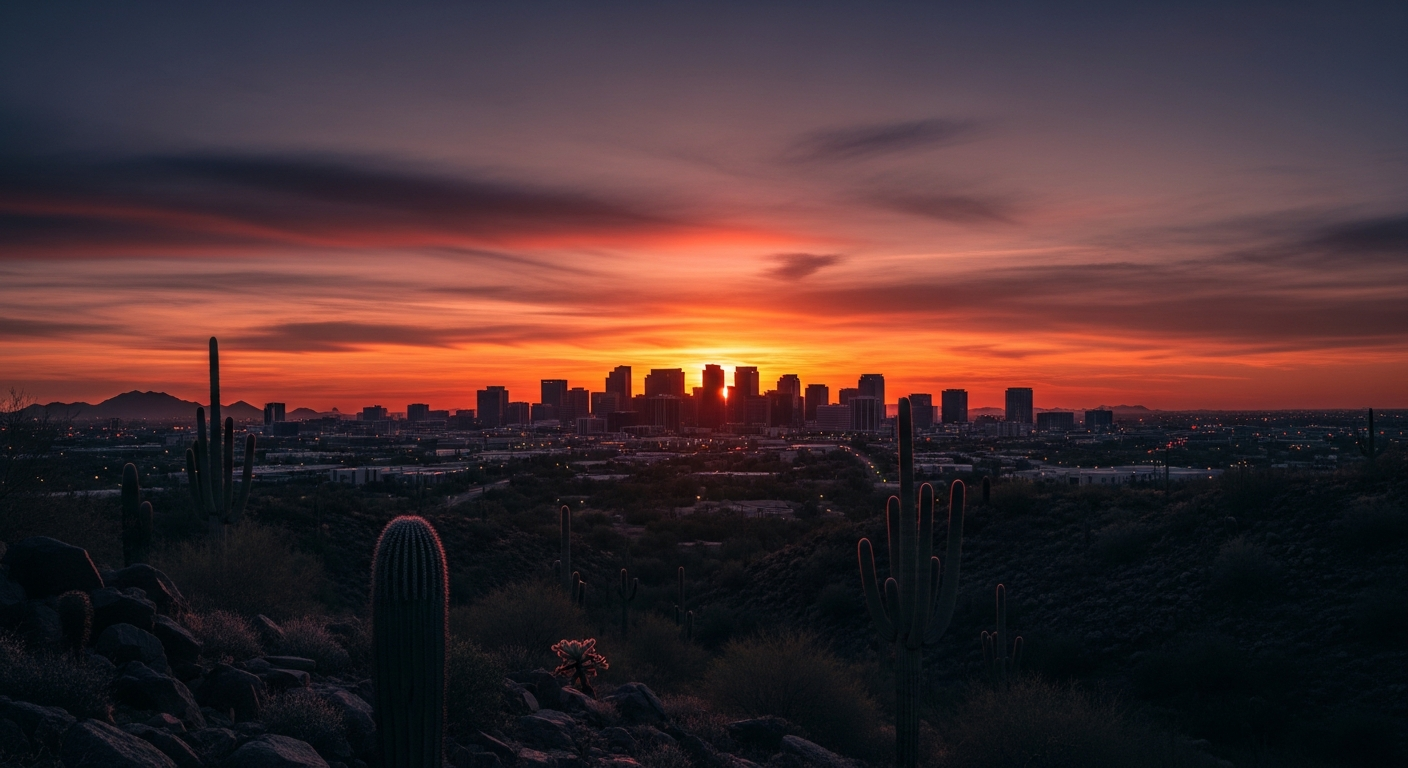 Social Media Management in Phoenix - Arizona skyline