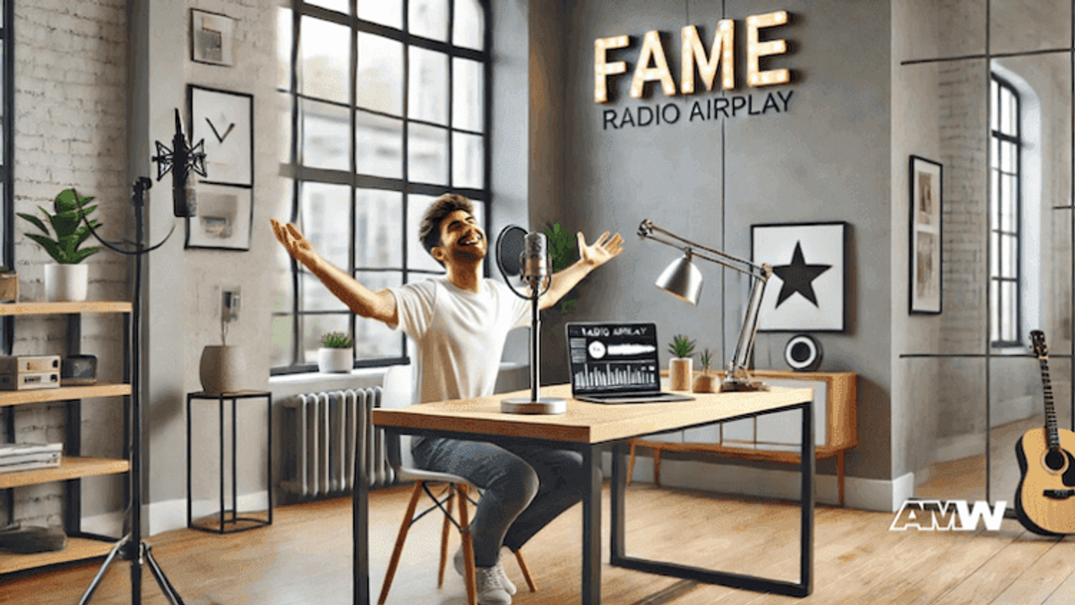 Man enjoying music in a modern studio