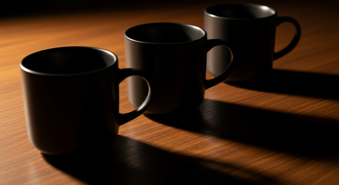 Three premium objects representing AI assistant comparison for marketing