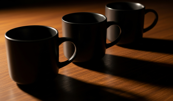 Three premium objects representing AI assistant comparison for marketing