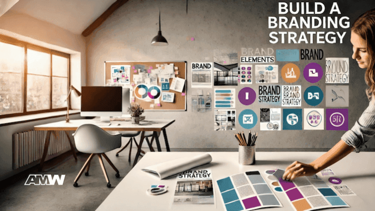 Woman planning a branding strategy in office.