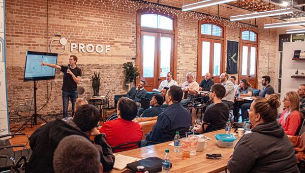 Technology conference with innovative stage design and audience engagement