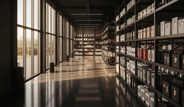 Modern e-commerce fulfillment space with premium product packaging — best PR agencies for e-commerce brands