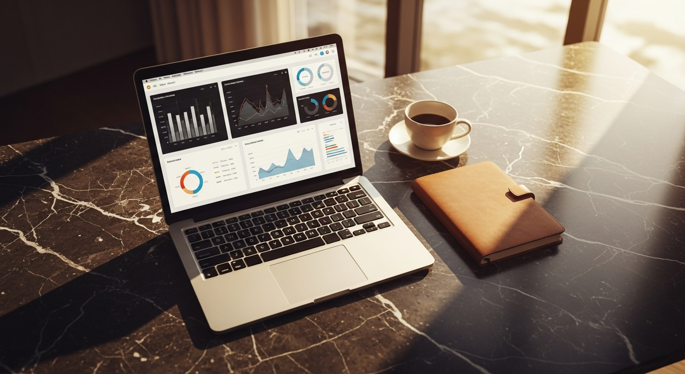 Premium workspace with analytics dashboard — best content marketing agencies for e-commerce brands