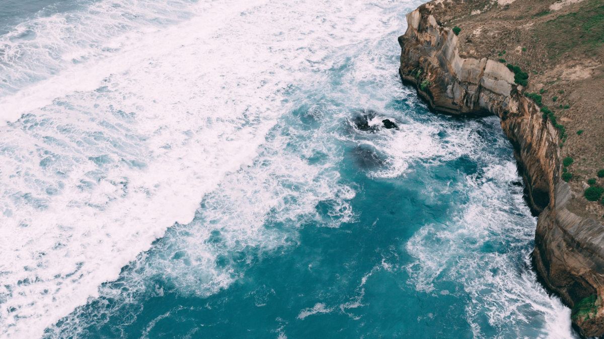 Bird`s-eye view, ocean.