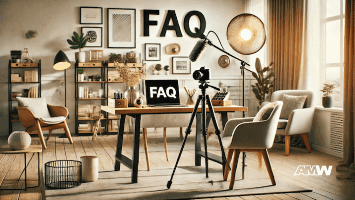 Modern home office setup with recording equipment