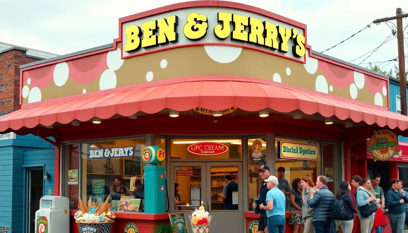 Professional concept illustration for the sweet story of ben & jerry's: how two friends built an ice cream empire