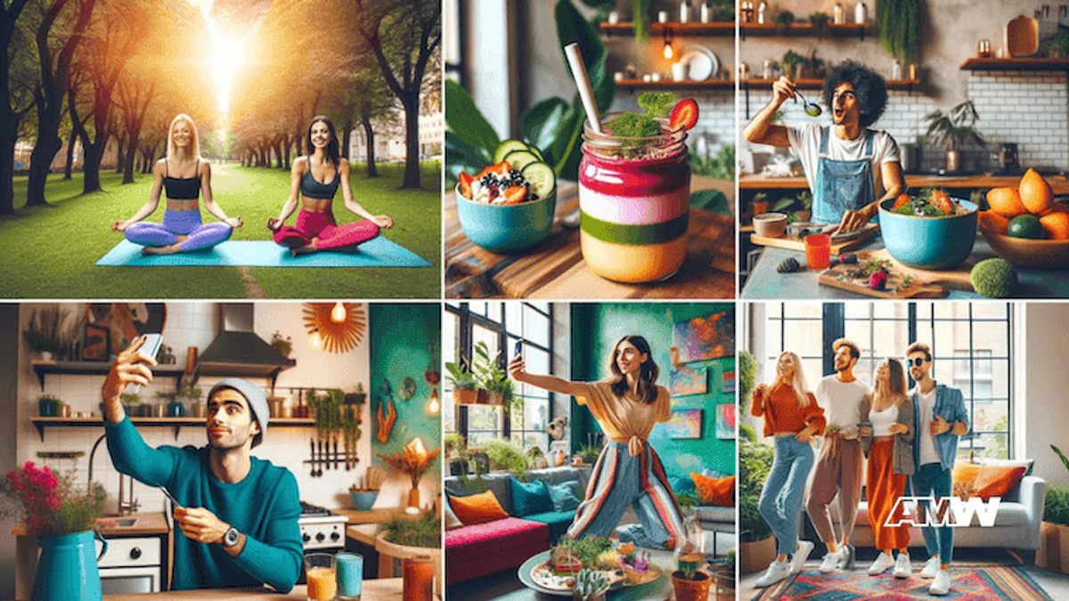Social media marketing dashboard showing engage your audience on instagram and tiktok