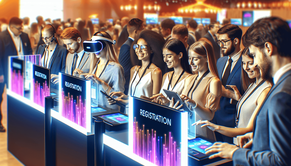 Interactive event technology enhancing attendee experience, company hosts, hybrid events, relevant audience, ticket sales, trade show, event website.