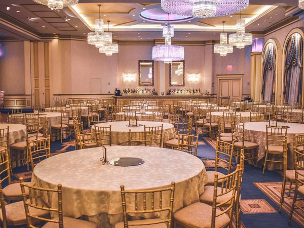 Elegant ballroom gala setup with professional lighting in Dallas
