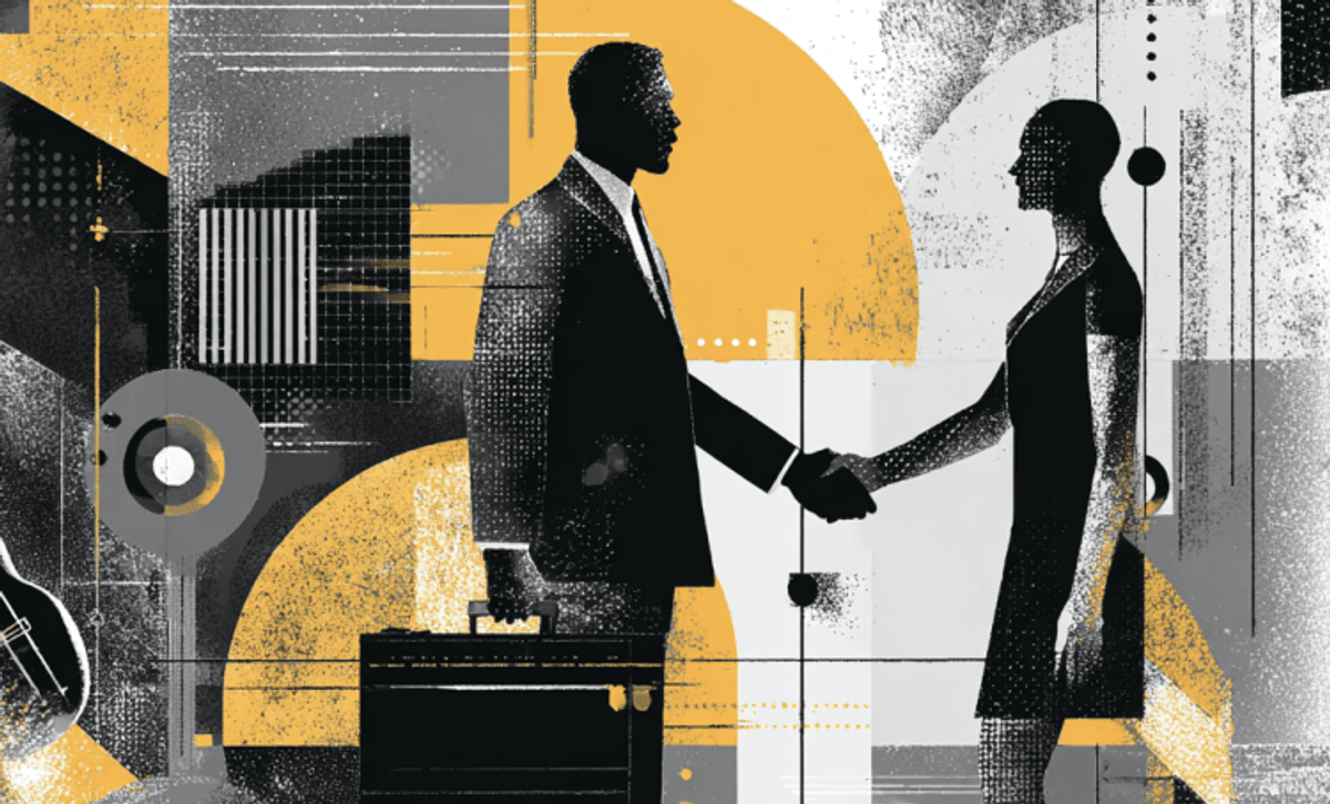 Abstract business handshake illustration