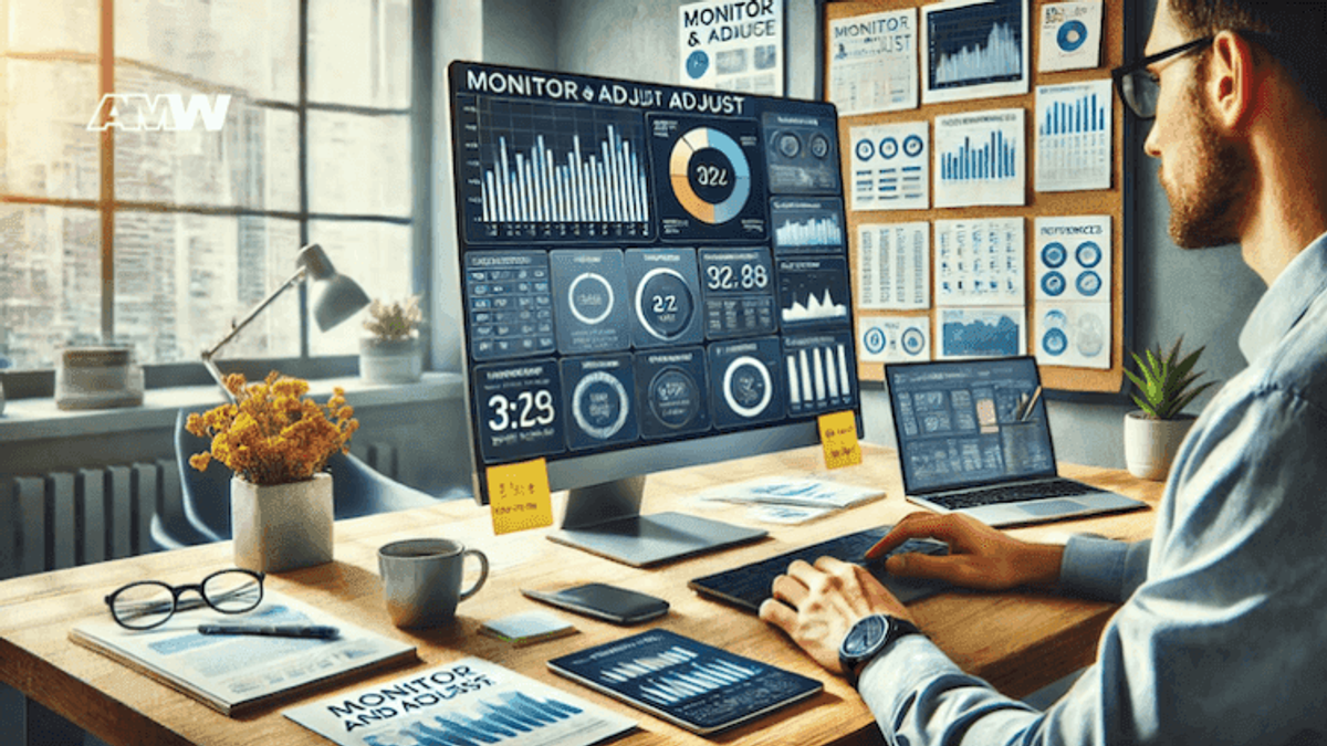 Person analyzing data on multiple screens