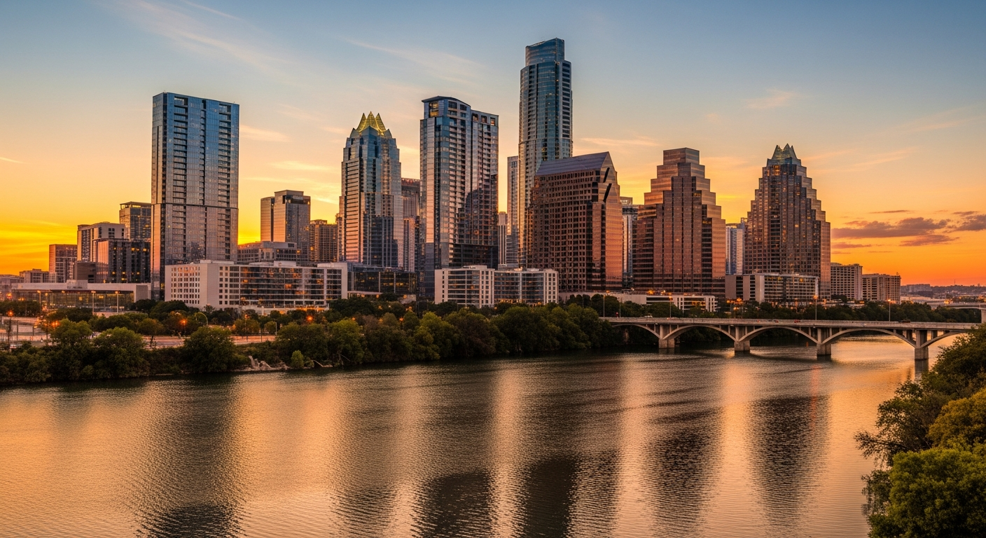 Personal branding services in Austin - Austin skyline at golden hour