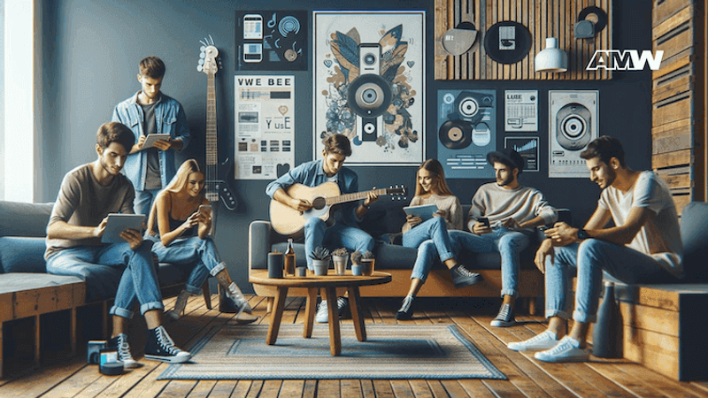 Music industry professional working on innovative strategies for music marketing in 2025