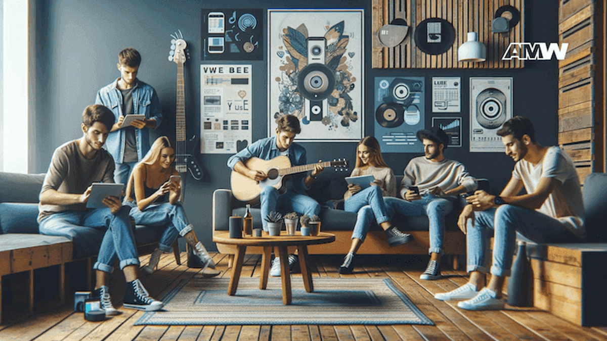 Music industry professional working on innovative strategies for music marketing in 2025