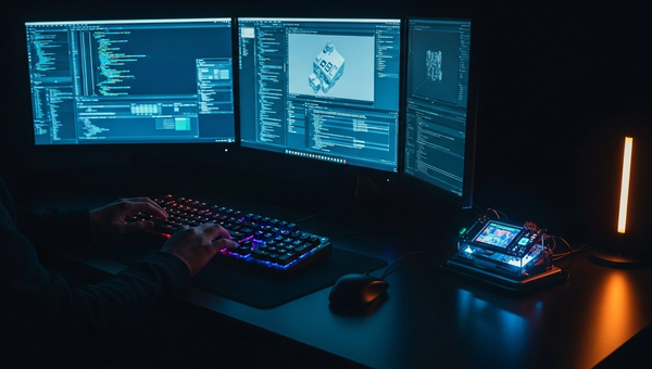 Tech professional personal branding with innovation workspace