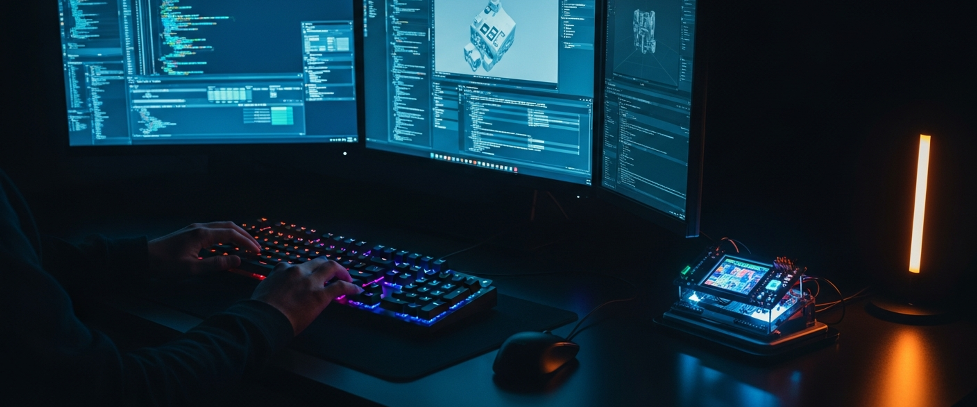 Tech professional personal branding with innovation workspace