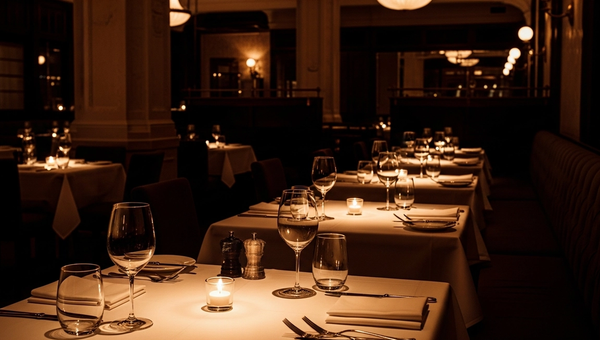 Restaurant digital marketing with upscale dining atmosphere