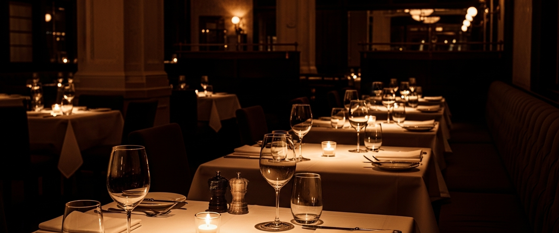 Restaurant digital marketing with upscale dining atmosphere