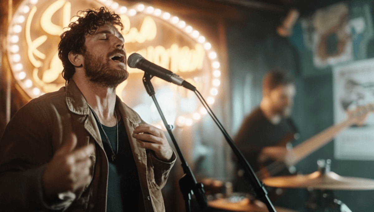 Live band performing at a cozy venue