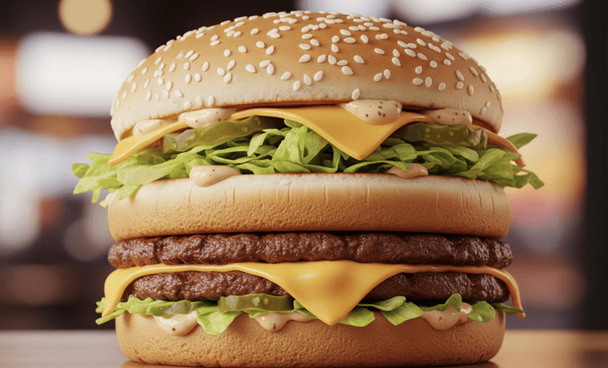 Delicious cheeseburger with lettuce and special sauce.