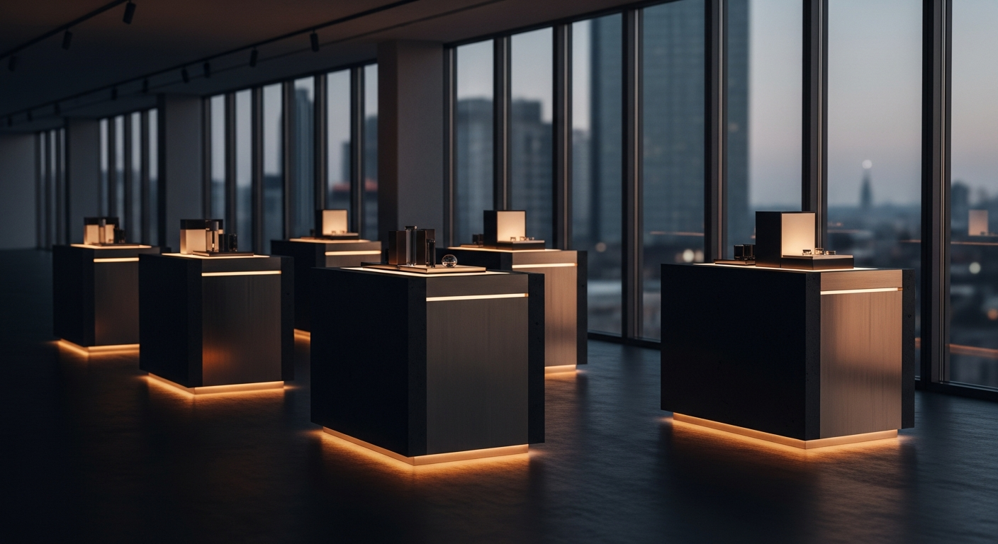 Luxury product launch event setup in modern gallery space — best product launch PR agencies