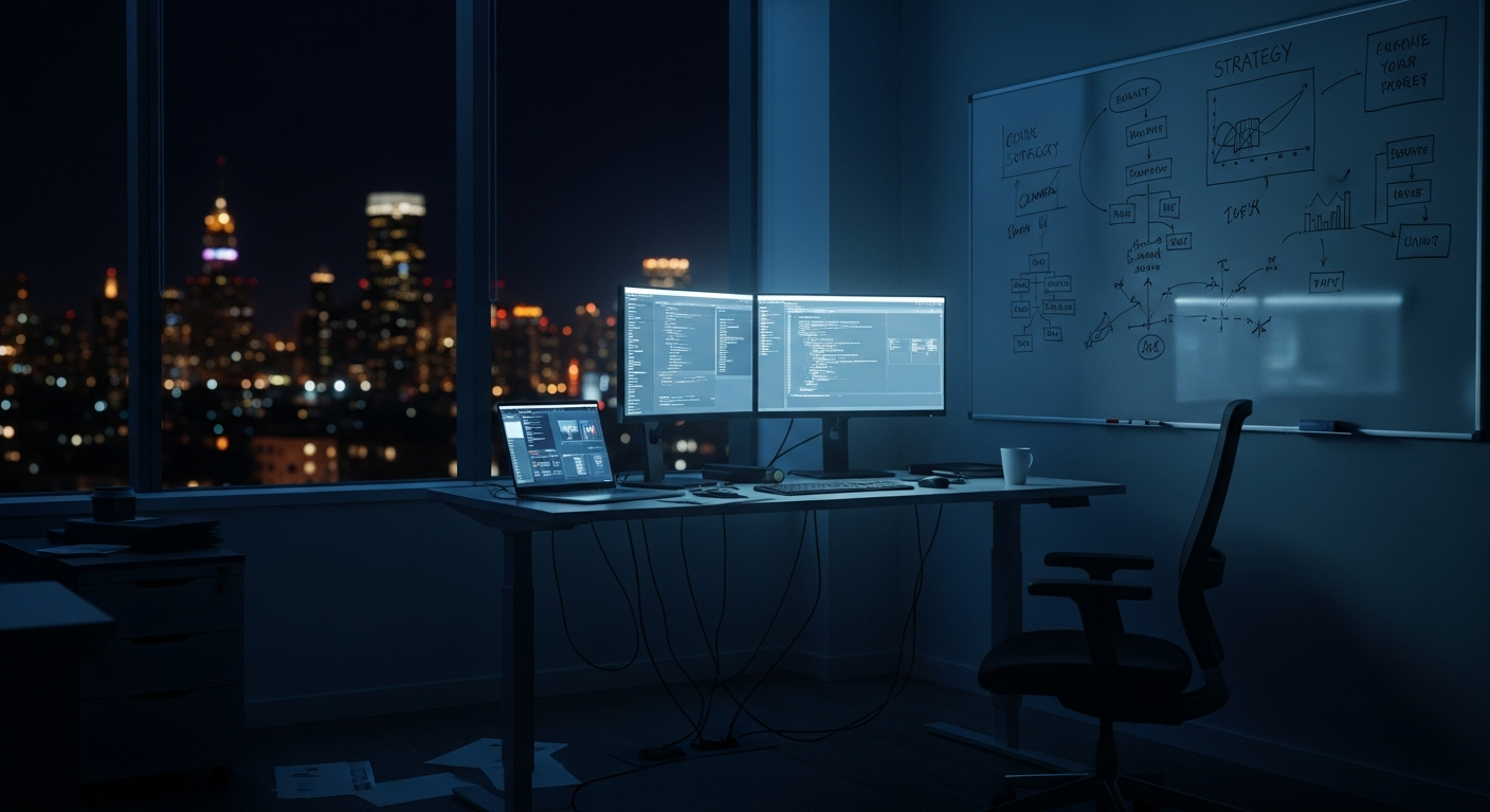 Entrepreneur personal branding with startup workspace