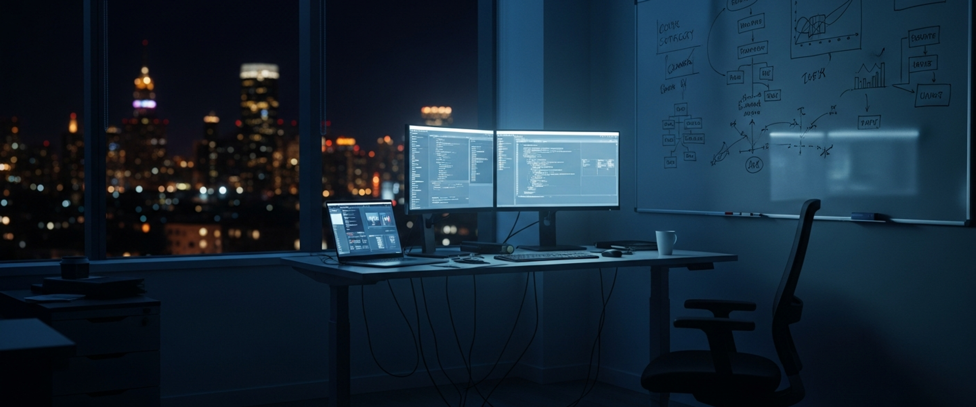 Entrepreneur personal branding with startup workspace