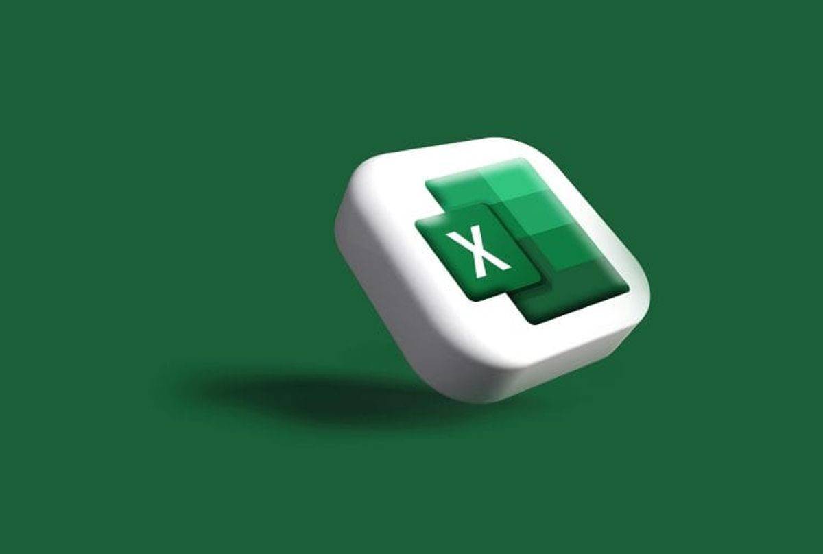 Microsoft Excel 3D icon on green background