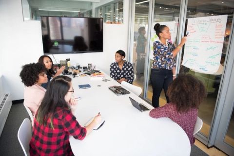 Marketing team discussing make your brand stand out in a saturated market