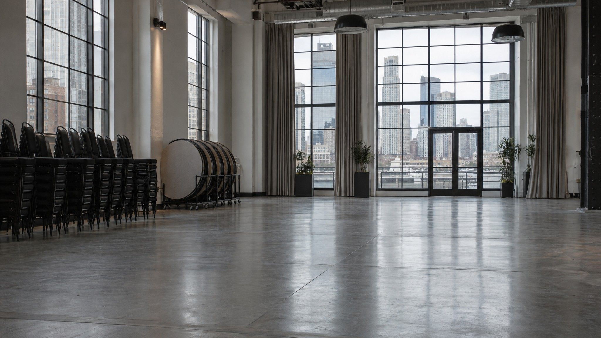 Empty historic theatre auditorium with curving rows of seats