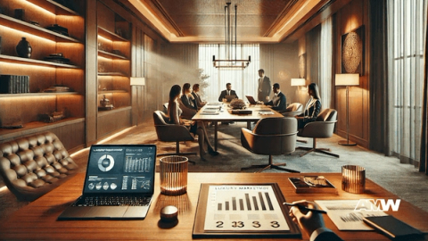 Marketing team discussing luxury marketing?