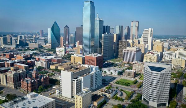 Dallas Texas skyline at dusk