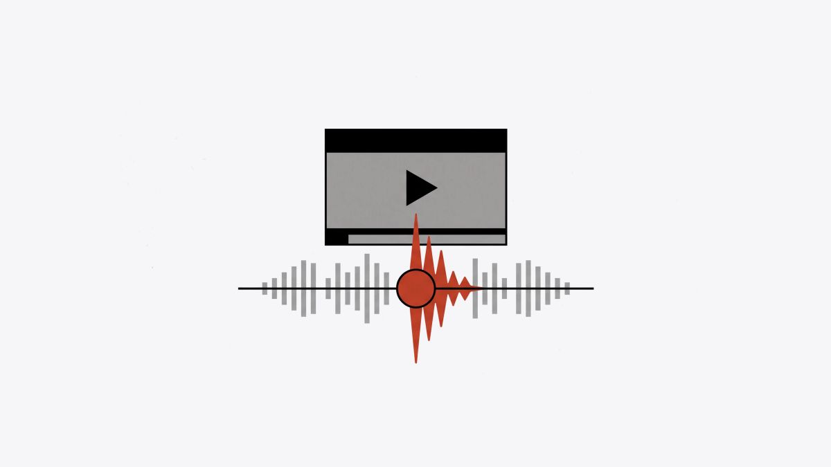 Illustration: The model reads the frame and the audio at the same instant video frame; sound wave; meeting point. Both signals read as one