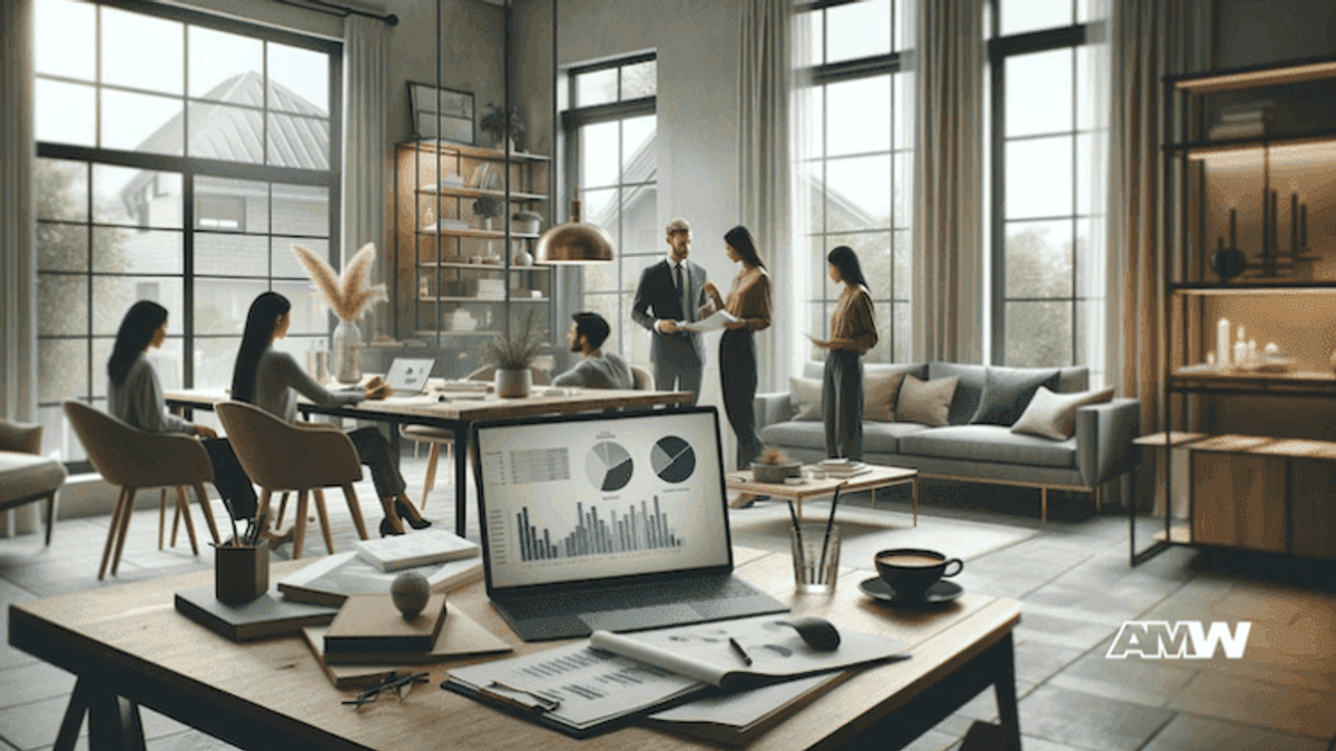 Team collaborating in a modern office