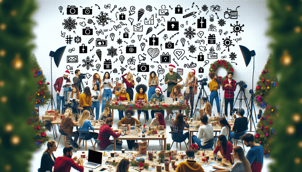 Influencer collaboration for festive content, christmas holiday season, above christmas marketing ideas, gift cards.