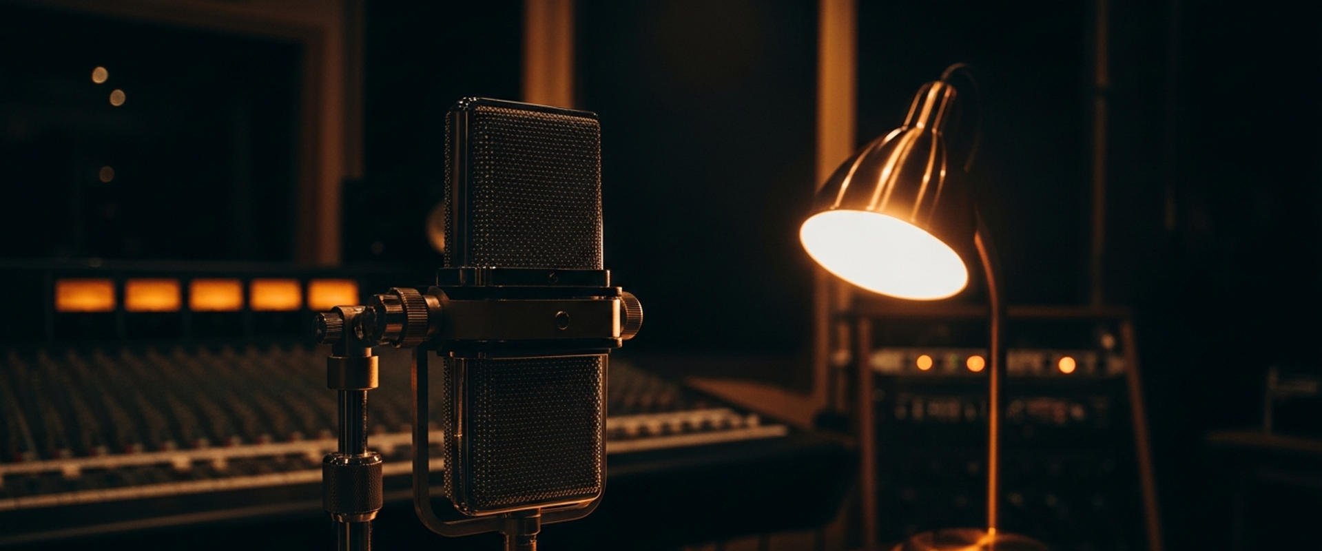 R&B and soul music promotion with vintage microphone and warm aesthetics