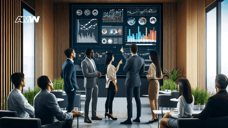 Marketing team discussing leveraging data analytics for smarter digital marketing decisions